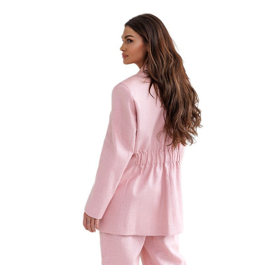 Damen Elegante Businessanzug mit oversized Blazer und weitem Hosenstil EB