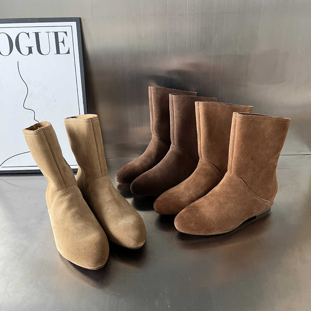 Damen stilvolle Ankle Boots aus hochwertigen Veloursleder EB