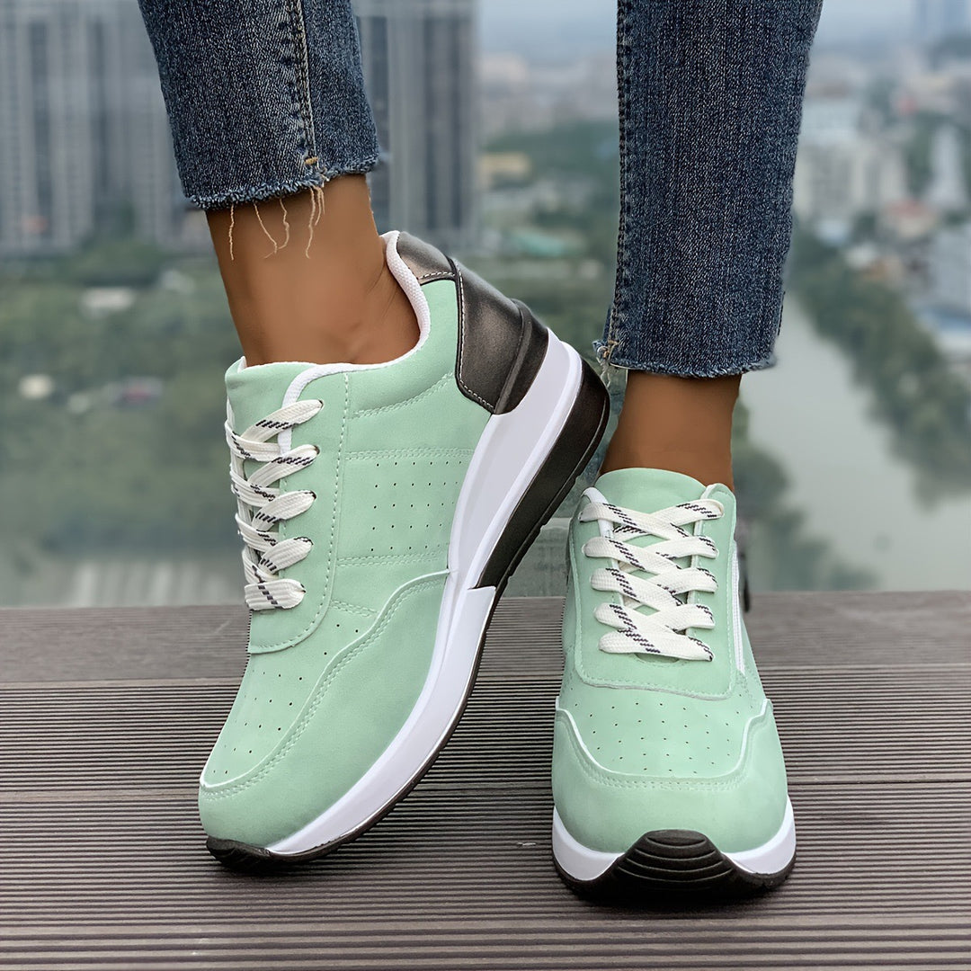Damen Komfortable Sneaker mit Reißverschluss EB