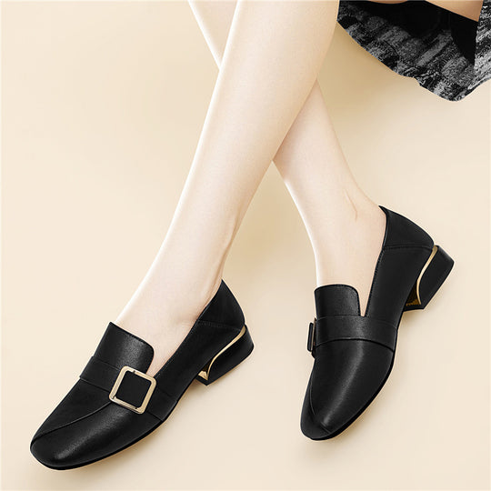 Damen Elegante und komfortable Mokkassins mit modischem Schnallen-Detail EB