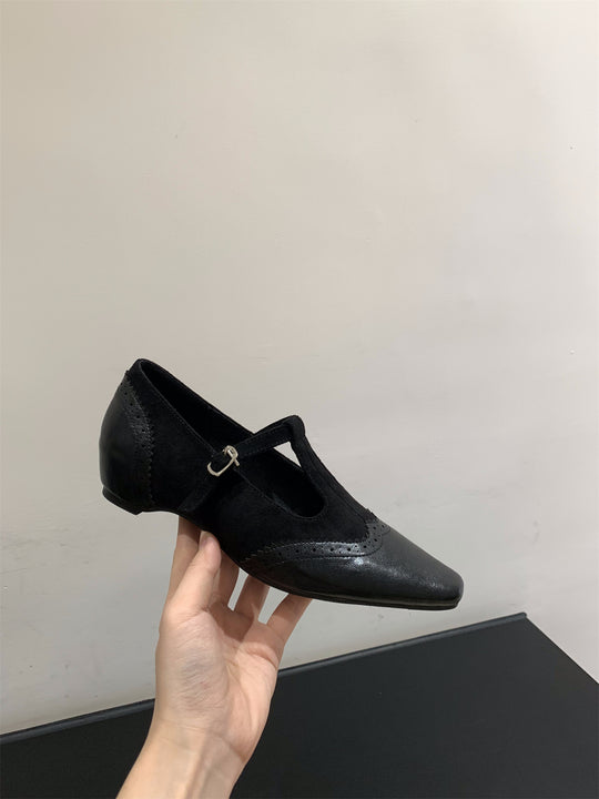 Damen elegante Schnürschuhe mit modischer Schnallenverzierung EB