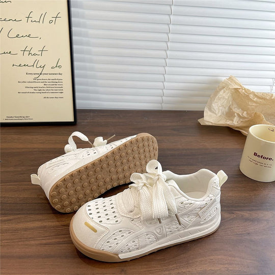 Damen Sportliche Freizeitsneaker mit atmungsaktiver Netz-Oberfläche und weicher Sohle EB