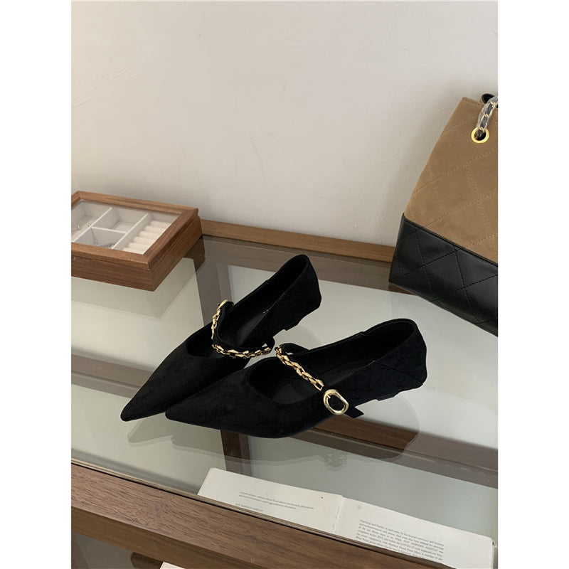 Damen spitze Pumps mit dekorativer Kettenapplikation EB