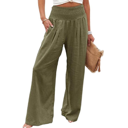 Damen weite Sommerhose mit elastischem Bund und komfortablem Schnitt EB
