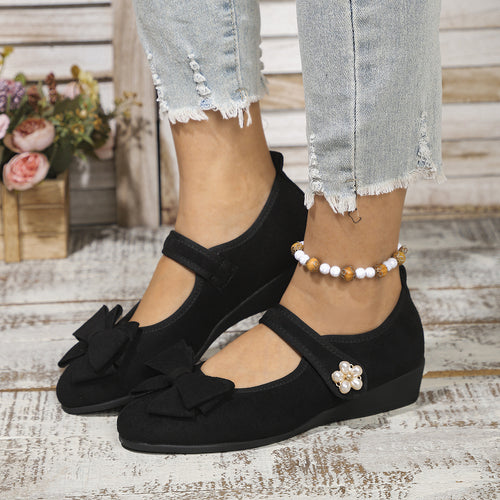 Damen Ballerinas mit attraktiver Schleife und elegantem Schmuckdetail EB