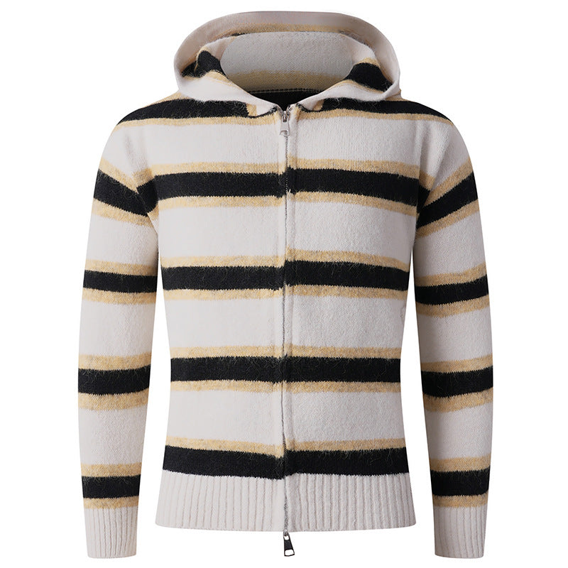 Damen Kapuzenpullover mit strukturierter Oberfläche und modernen Streifen EB