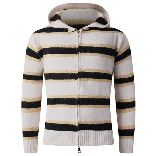 Damen Kapuzenpullover mit strukturierter Oberfläche und modernen Streifen EB