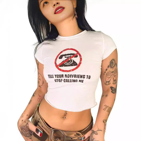 Damen Crop-T-Shirt mit Ihrem kreativen Spruch EB