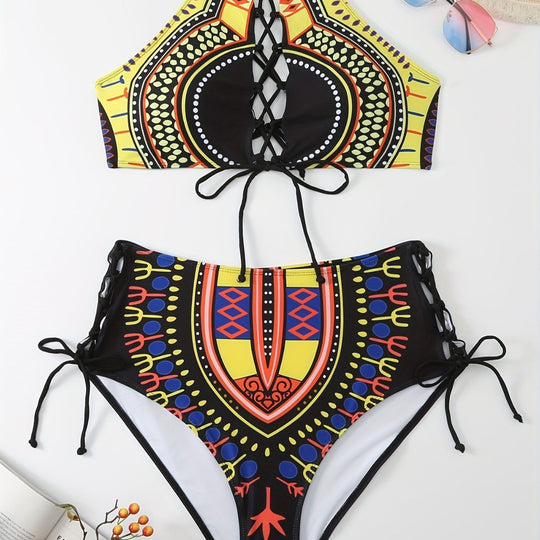 Damen Hochwertiger Bikini mit raffiniertem Schnürdesign EB
