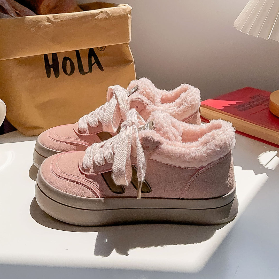 Damen Bequeme Sneaker mit flauschigem Innenfutter EB