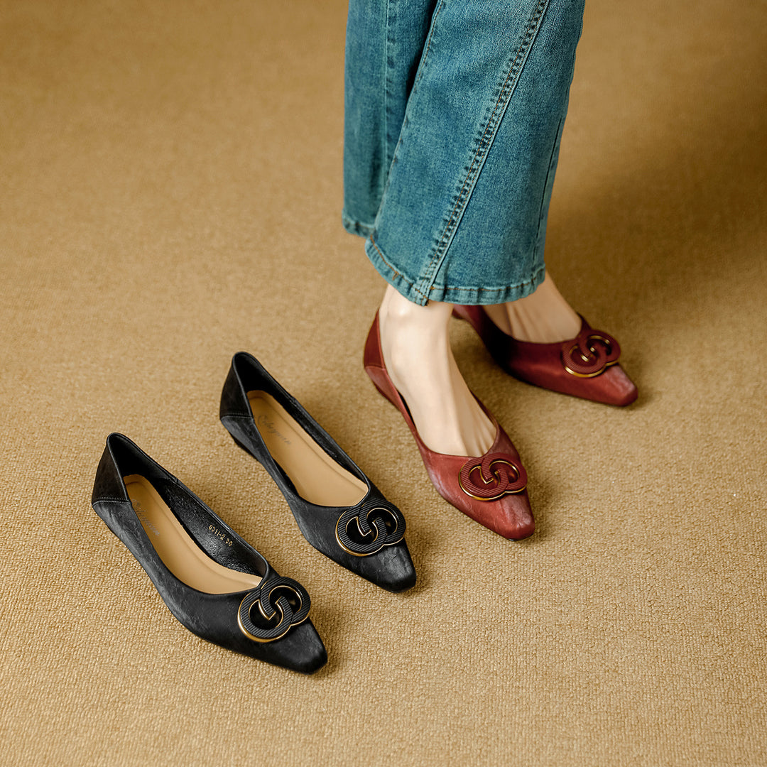 Damen Elegante Ballerinas mit luxuriösem Schmuckdetail EB