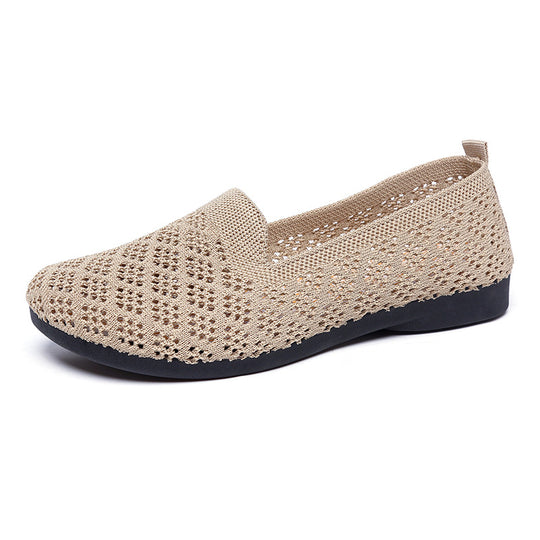 Damen atmungsaktive Slip-On Ballerinas aus luftdurchlässigem Material EB