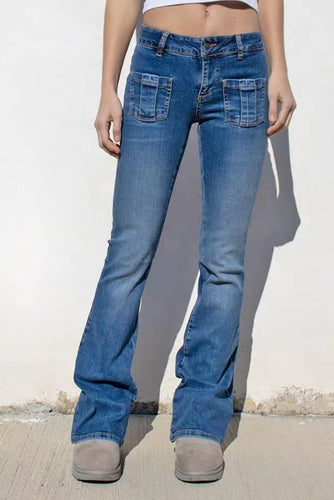 Damen Bootcut Jeans mit praktischen Taschen EB