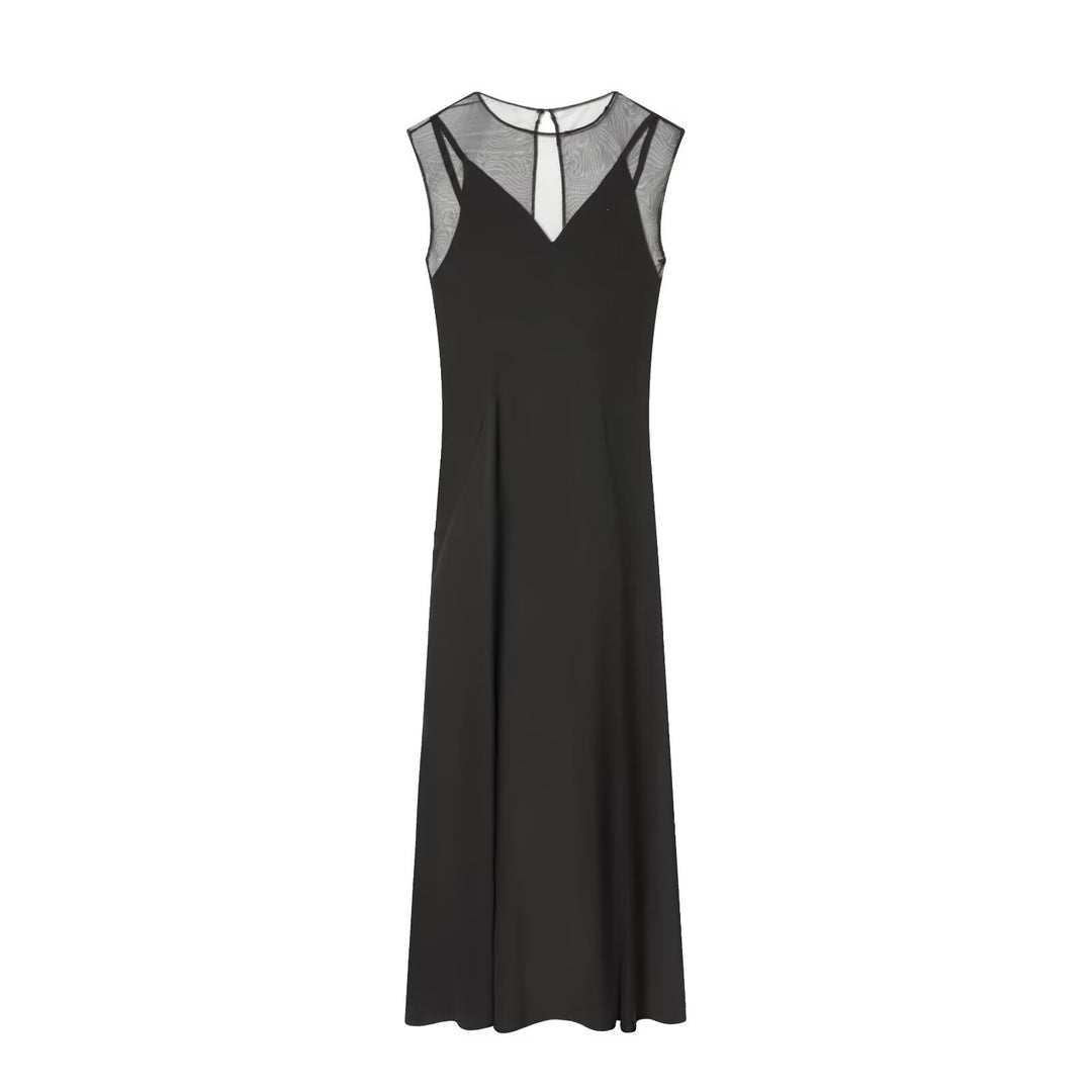 Damen Maxikleid mit eleganter Transparenz EB