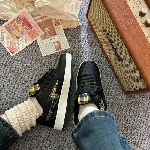Damen Sneakers im modischen Karo-Design mit bequemer Dämpfung EB