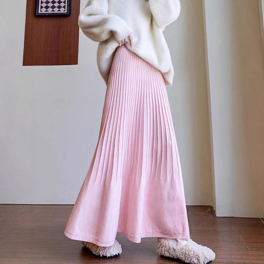 Damen eleganter Faltenrock mit hohem Bund EB
