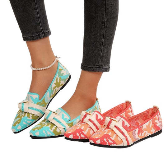 Damen Stilvolle und komfortable Ballerinas mit großem Schleifendetail EB