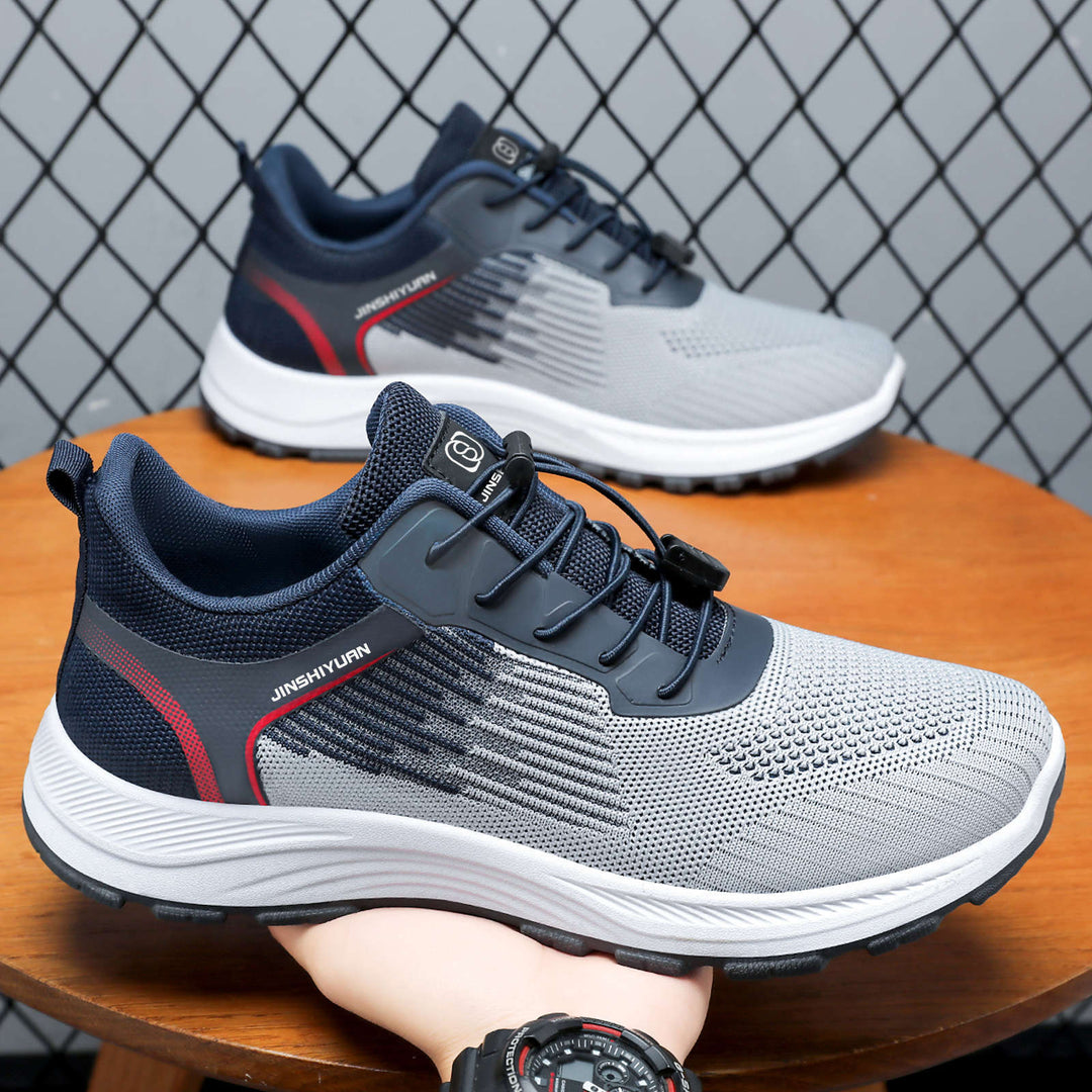 Damen nan ultraleichter Strick-Freizeitsneaker mit Schnellzugverschluss, verstärkter Fersenlasche und ergonomischer Wellen-EVA-Sohle EB