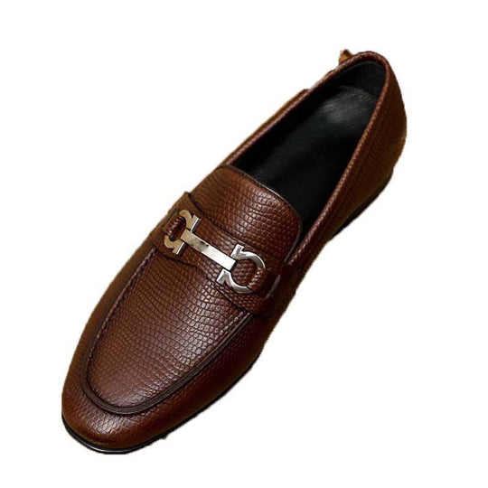 Herren Mokassin mit trendigem Strukturdesign und modischem Metallverschluss EB
