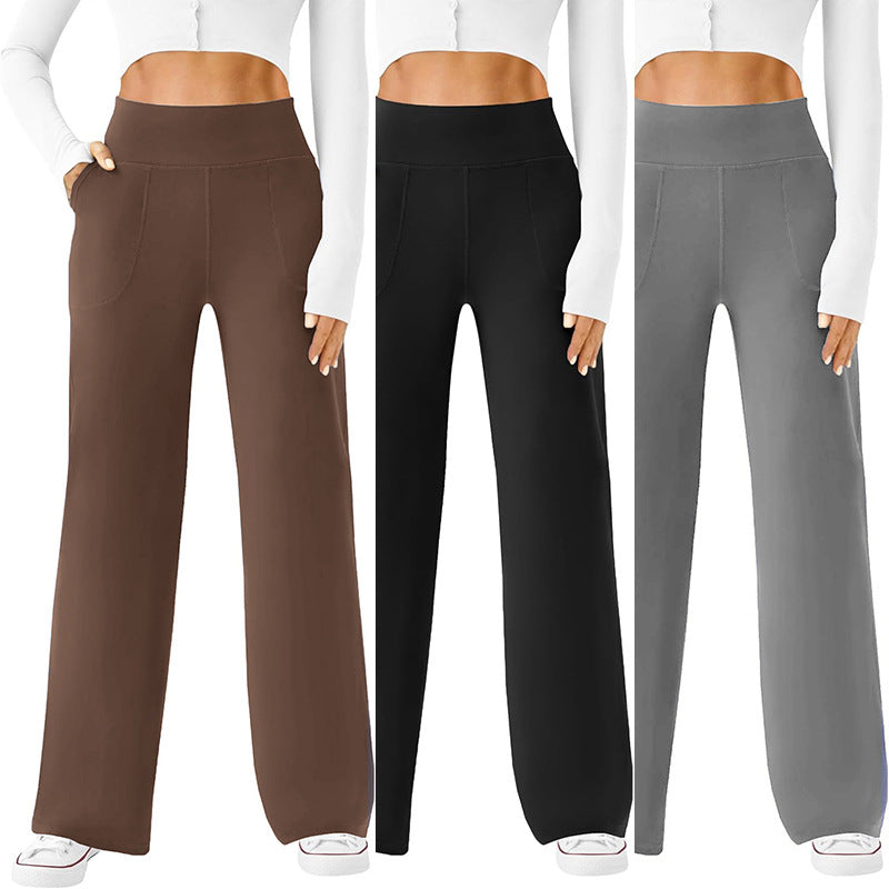 Damen bequeme Freizeithose mit seitlichen Taschen und elastischem Bund EB