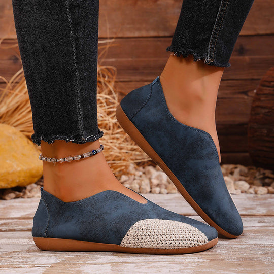 Damen Mokassins mit geflochtenem Design und rutschfester Sohle EB