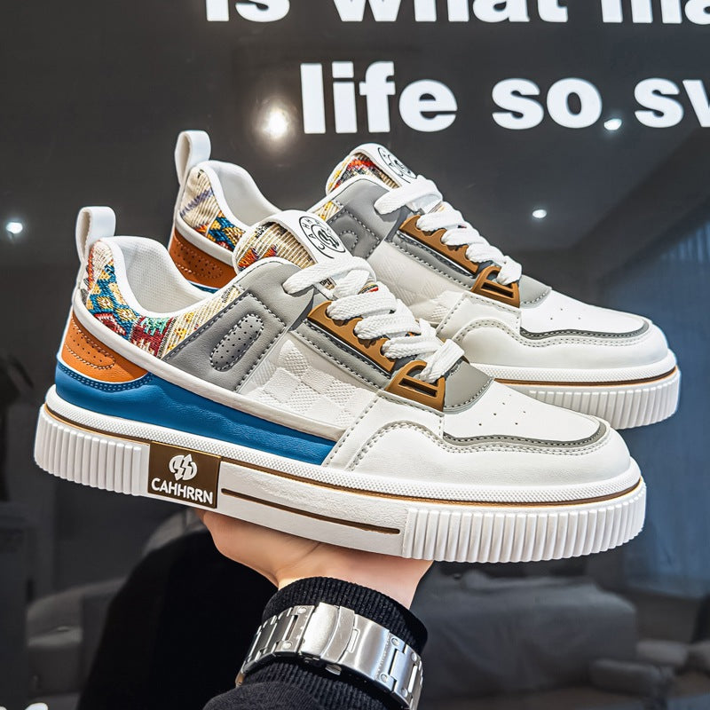 Herren stylische Plateausneaker mit gepolstertem Schaftkragen, geprägten Overlays und griffiger Plattformsohle EB