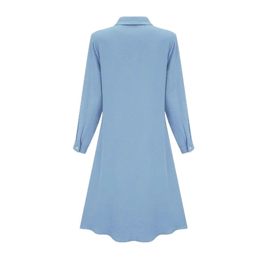 Damen Hemdblusenkleid mit praktischen Taschen und elegantem Schnitt EB