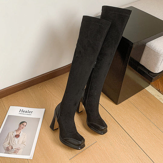 EB | Über-die-Knie-Stiefel mit Blockabsatz