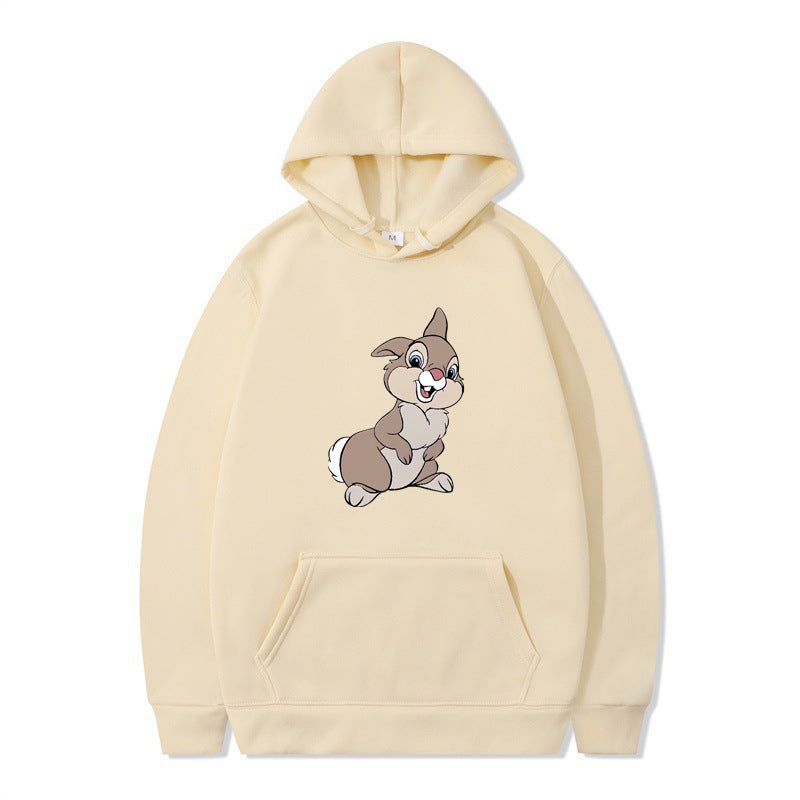 Damen Kapuzenpullover mit niedlichem Hasen-Design und bequemen Kängurutaschen EB