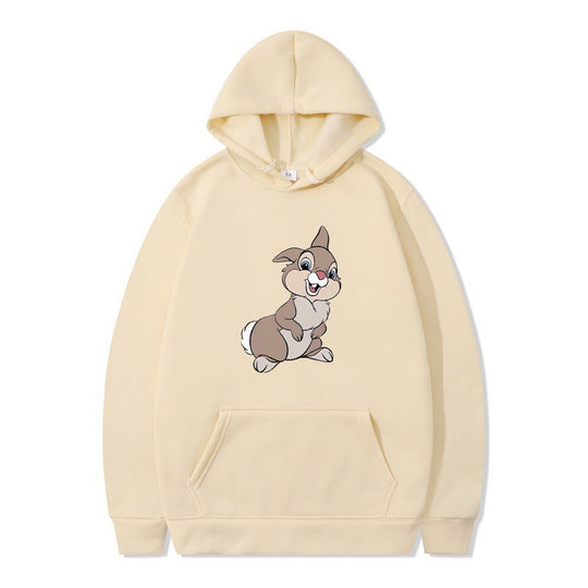 Damen Kapuzenpullover mit niedlichem Hasen-Design und bequemen Kängurutaschen EB