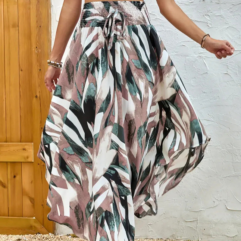 Damen Eleganter Maxirock mit modernem Chevron-Muster EB