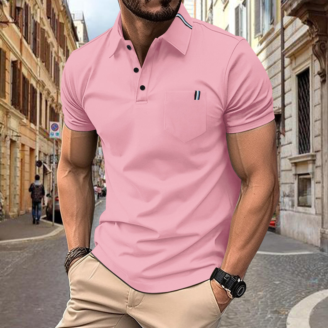 Herren Polohemd mit modernem Schnitt und Brusttasche EB