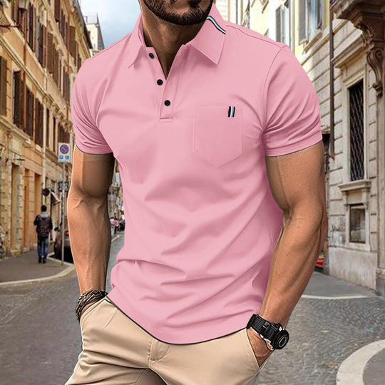 Herren Polohemd mit modernem Schnitt und Brusttasche EB