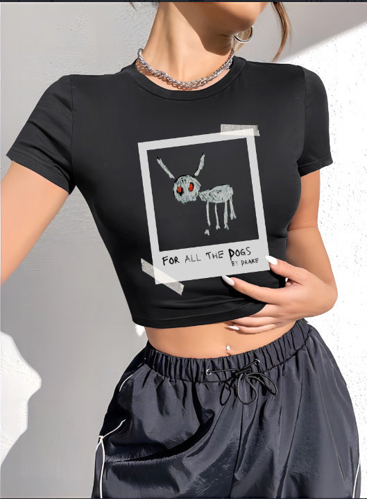 Damen Crop-Top mit innovativem Spinnen-Netz-Design EB