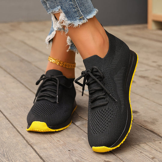 Damen Atmungsaktive Lauf-Sneaker mit elastischem Mesh-Obermaterial EB