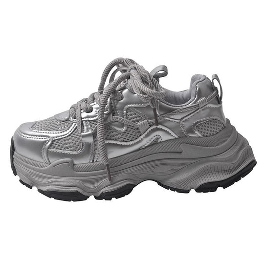 Damen Sportliche Chunky Sneakers mit atmungsaktiven Netz-Elementen EB