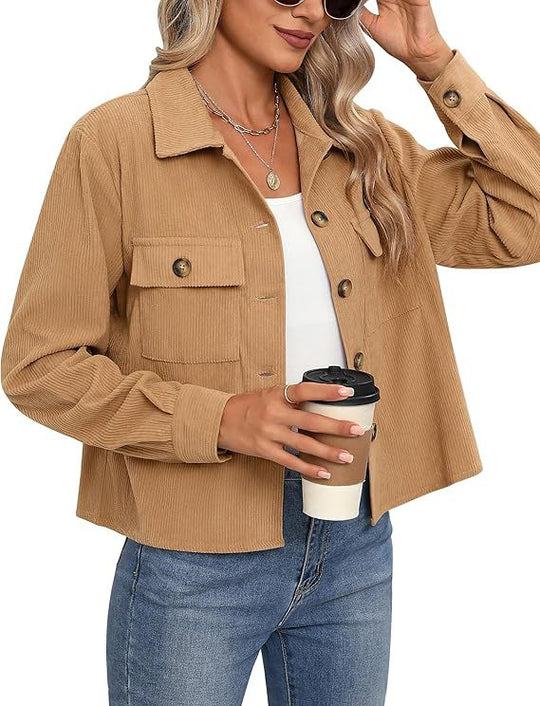 Damen lässige Overshirt-Jacke EB