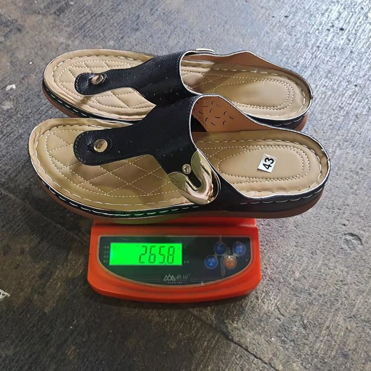 Damen Orthopädische Zehentrenner-Sandalen mit modischen Schnallen und anatomischer Fußbettung EB