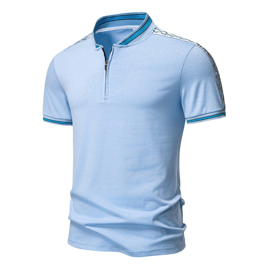 Herren Poloshirt mit hochwertigem Stehkragen und praktischem Reißverschluss EB