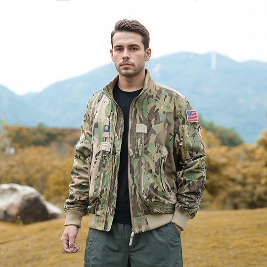 Herren modische Bomberjacke mit isolierendem Innenfutter und praktischen Taschen EB