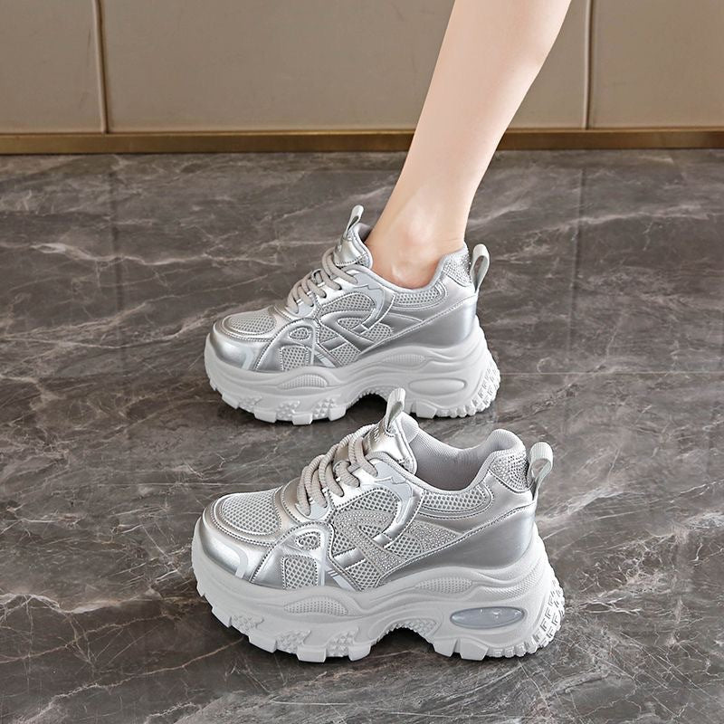 Damen Sportliche Chunky Sneakers mit atmungsaktiven Mesh-Obermaterial und rutschfester Sohle EB
