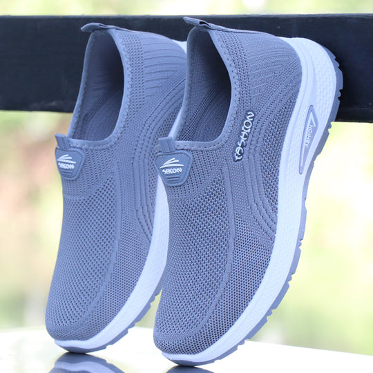 Damen Bequeme Slip-On Sneakers mit atmungsaktivem Mesh-Obermaterial EB