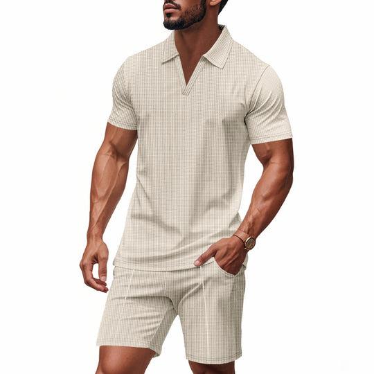 Herren elegantes Freizeit-Set mit zeitgenössischem Design und atmungsaktiver Baumwolle EB