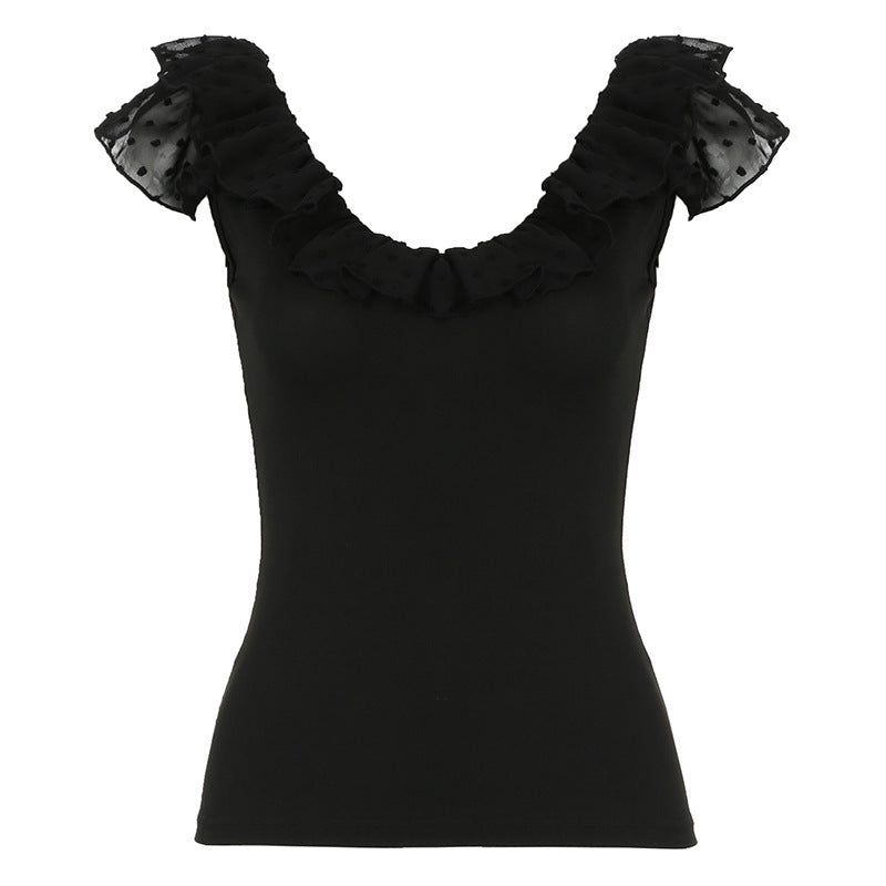 Damen Elegantes Oberteil mit Rüschendesign EB