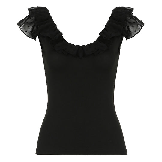 Damen Elegantes Oberteil mit Rüschendesign EB