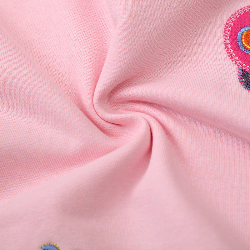 Mädchen Sweatshirt mit bunten Schmetterlings-Stickereien EB