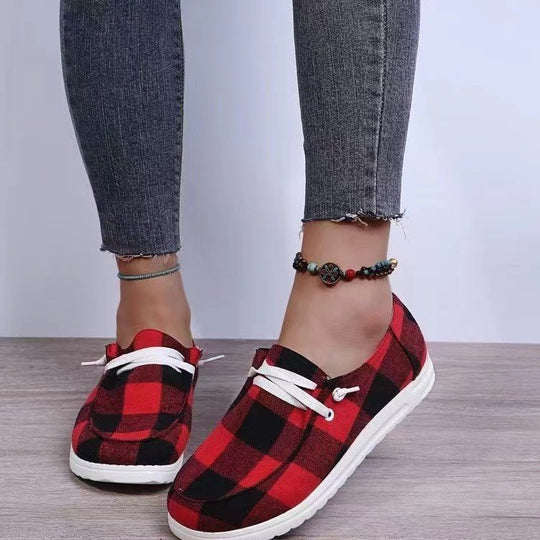 Damen Freizeit-Slip-On Schuhe mit elastischen Schnürdetails und rutschfester Sohle EB