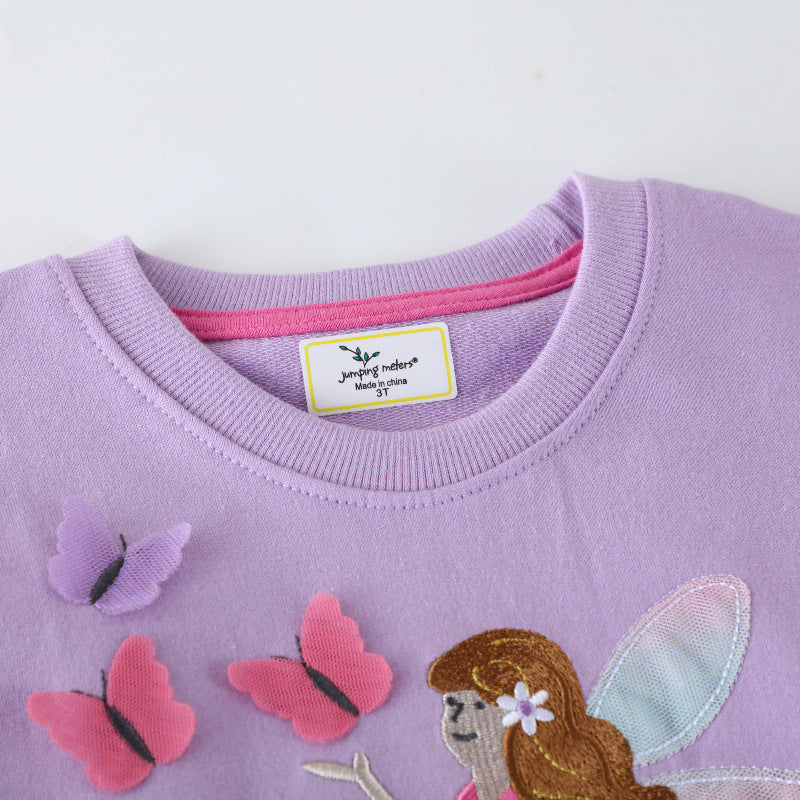 Mädchen Sweatshirt mit verzaubertem Feen- und Schmetterlingsdesign EB