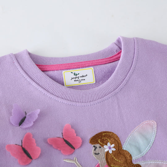 Mädchen Sweatshirt mit verzaubertem Feen- und Schmetterlingsdesign EB