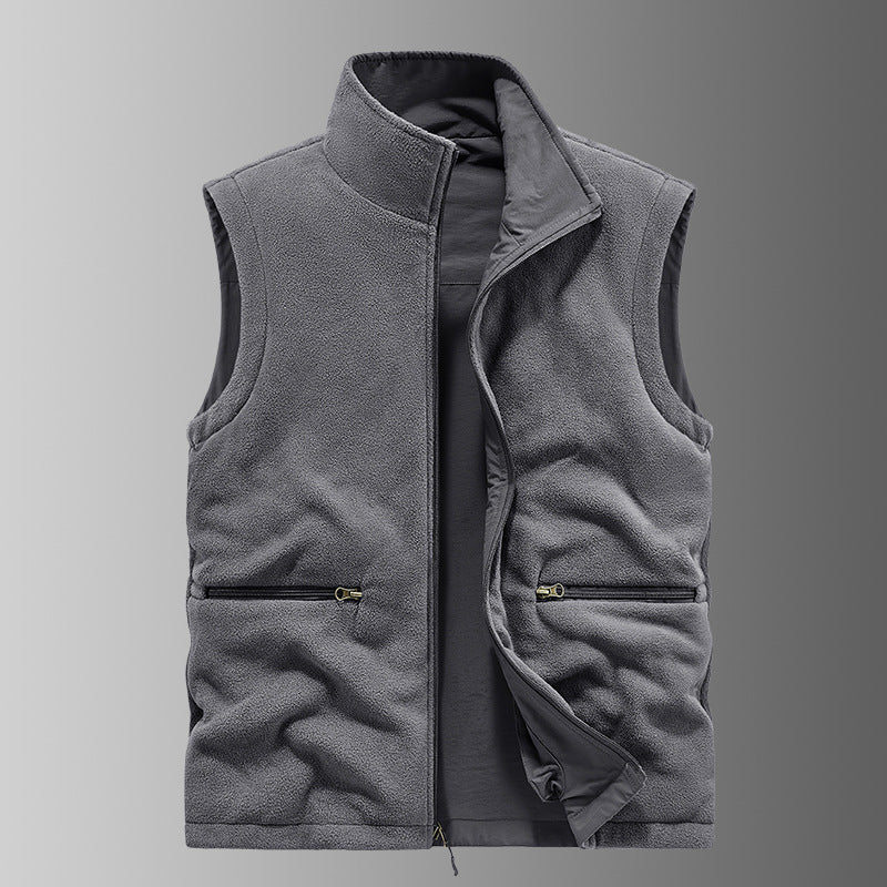 Herren  gefütterte Utility-Weste mit Fleecefutter, Multi-Taschen und Frontreißverschluss EB